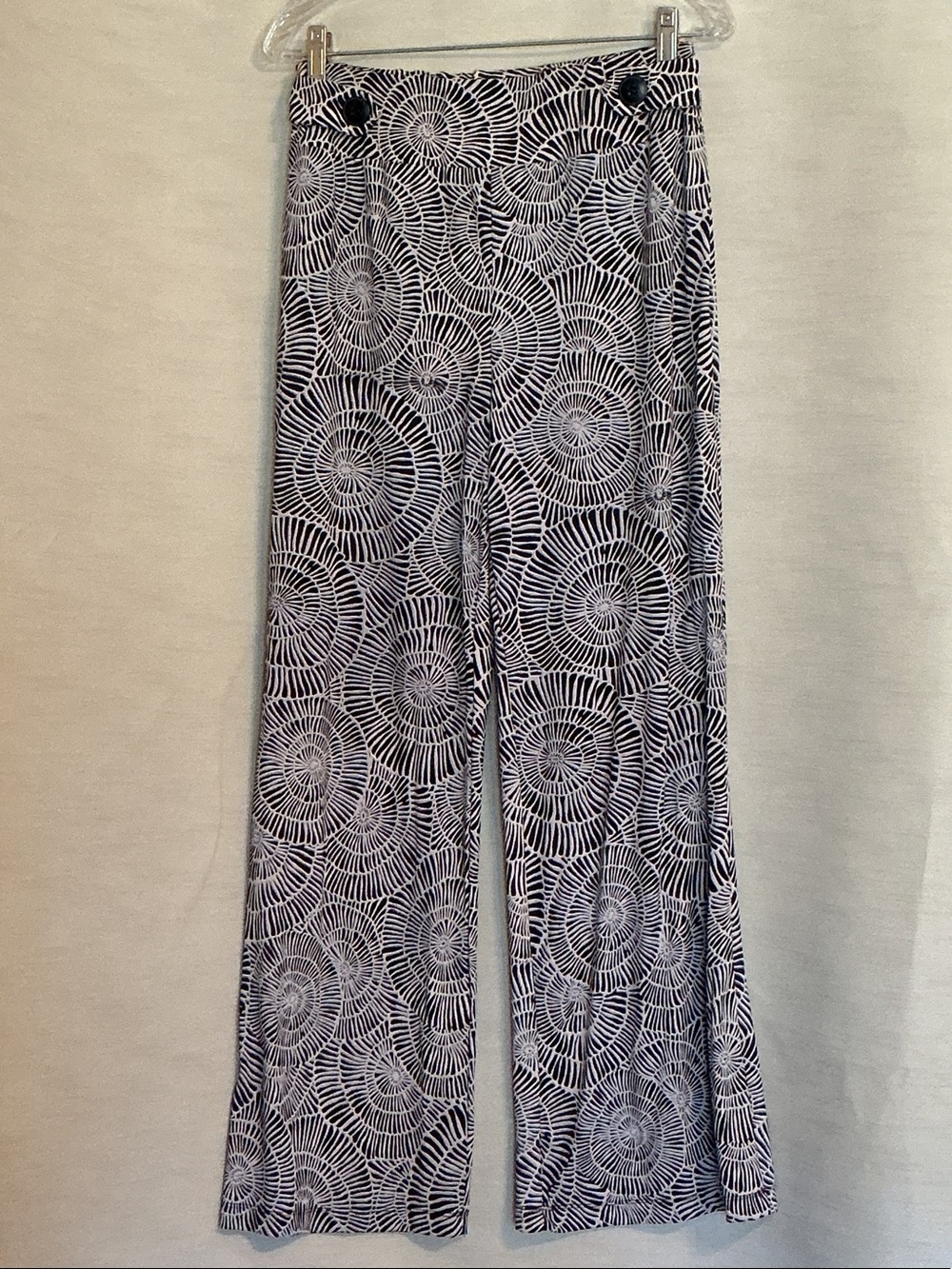 Robert Louis Navy and White Wide Leg Printed Pants